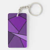 Abstrakte Lila Polygonen Schlüsselanhänger (Rückseite)