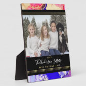 Abstrakte Lila rosa Goldfoto-Vorlage Fotoplatte (Seite)