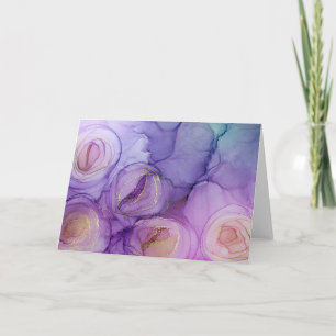 Abstrakte Lila Rose Blankonotecard Dankeskarte
