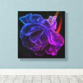 Abstrakte Lila Rose Fantasy Blume Art Leinwanddruck (Insitu (Holzboden))