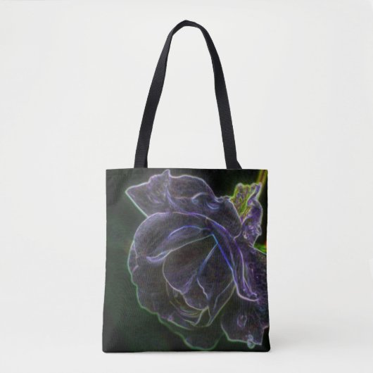 Abstrakte Lila Rose Fantasy Blume Tasche (Vorderseite)