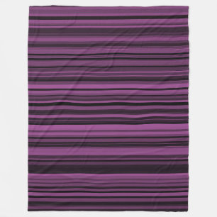 Abstrakte lila schwarze Streifen Fleecedecke