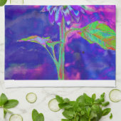 Abstrakte lila Sonnenblume | Retro Funky fun Handtuch (Gefaltet)