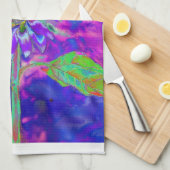 Abstrakte lila Sonnenblume | Retro Funky fun Handtuch (Viertel Falte)