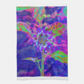 Abstrakte lila Sonnenblume | Retro Funky fun Handtuch (Vertikal)
