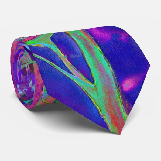 Abstrakte lila Sonnenblume | Retro Funky fun Krawatte (Gerollt)