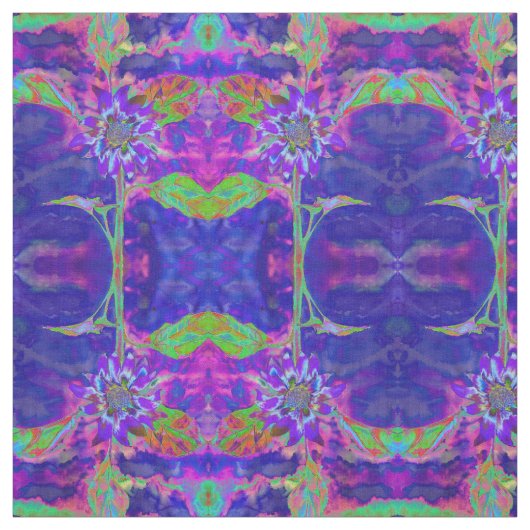 Abstrakte lila Sonnenblume | Retrofunky Stoff (Muster)