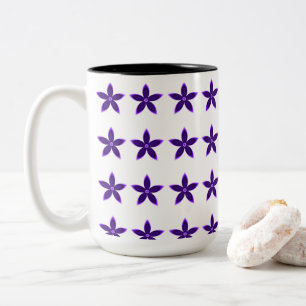 Abstrakte Lila strahlende Blume Kunst Zweifarbige Tasse