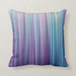 Abstrakte lila und aquamarine Steigung Stripes Kissen