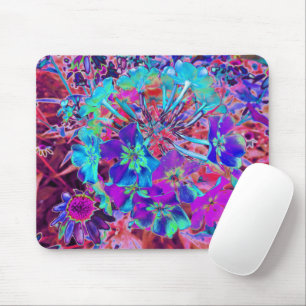 Abstrakte lila und blaue blühende Blume Mousepad