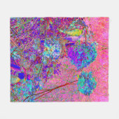 Abstrakte Lila und Blue Hydrangea mit Magenta Fleecedecke (Vorderseite (Horizontal))