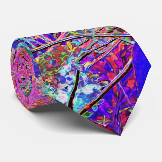 Abstrakte Lila und Blue Hydrangea mit Magenta Krawatte (Gerollt)