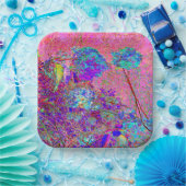 Abstrakte Lila und Blue Hydrangea mit Magenta Pappteller (Party)