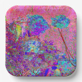 Abstrakte Lila und Blue Hydrangea mit Magenta Pappteller (Vorderseite)