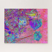 Abstrakte Lila und Blue Hydrangea mit Magenta Puzzle (Horizontal)
