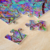 Abstrakte Lila und Blue Hydrangea mit Magenta Puzzle (Seite)