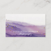 Abstrakte Lila und goldene Aquarellbilder Visitenkarte (Vorderseite)