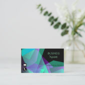 Abstrakte Lila und grüne Visitenkarte (Stehend Vorderseite)