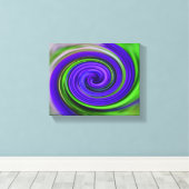 Abstrakte Lila und grüne Wirbel Leinwanddruck (Insitu (Holzboden))