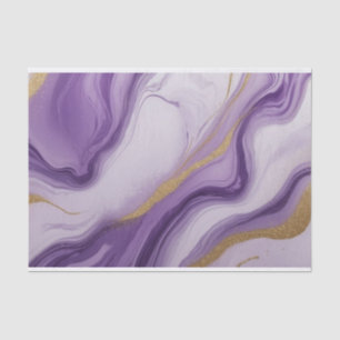 Abstrakte Lila und Imitats Gold Glitzer Marmor Seidenpapier