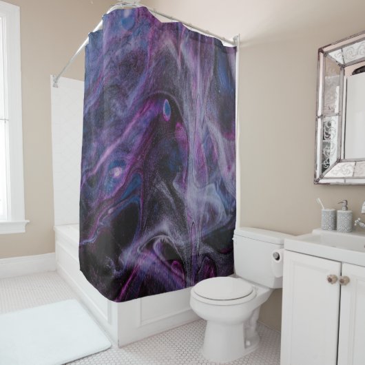 abstrakte lila und rosa Malerei Duschvorhang (Beispiel)