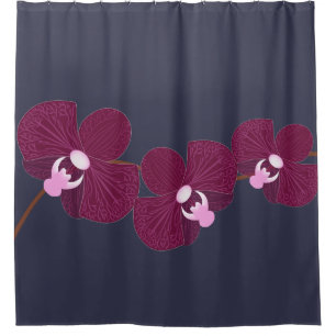 Abstrakte Lila und rosa Orchideen Duschvorhang