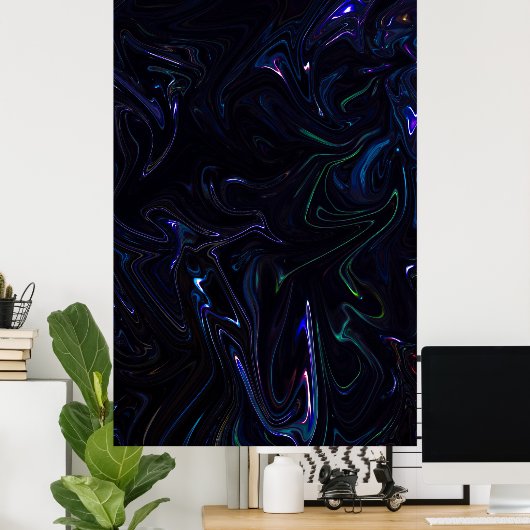 abstrakte lila und schwarze Malerei Poster (Heimbüro)