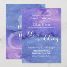 Abstrakte Lila Wash Typografie "Ihre Hochzeit"