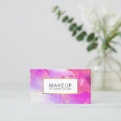 Abstrakte Lila Wasserfarbe mit Imitaten Goldstaub Visitenkarte (Stehend Vorderseite)
