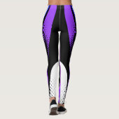 Abstrakte Lila Weiß- und Schwarzkurve Leggings (Rückseite)
