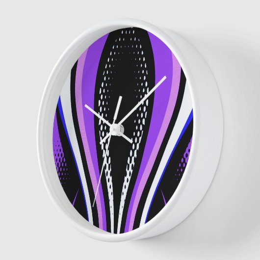 Abstrakte Lila Weiß- und Schwarzkurve Uhr (Winkel)