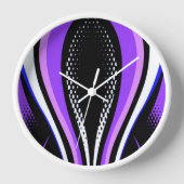 Abstrakte Lila Weiß- und Schwarzkurve Uhr (Vorderseite)
