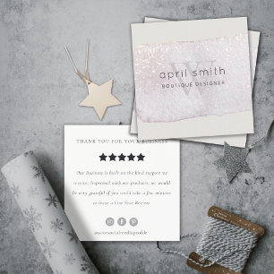 Abstrakte Lilac Brush Stoß Monogram Review Anfrage Quadratische Visitenkarte