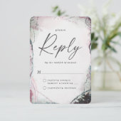 Abstrakte Lilac Lila Wedding RSVP Antwortkarte (Stehend Vorderseite)