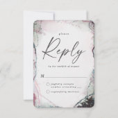 Abstrakte Lilac Lila Wedding RSVP Antwortkarte (Vorderseite)