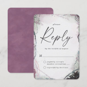 Abstrakte Lilac Lila Wedding RSVP Antwortkarte Karte