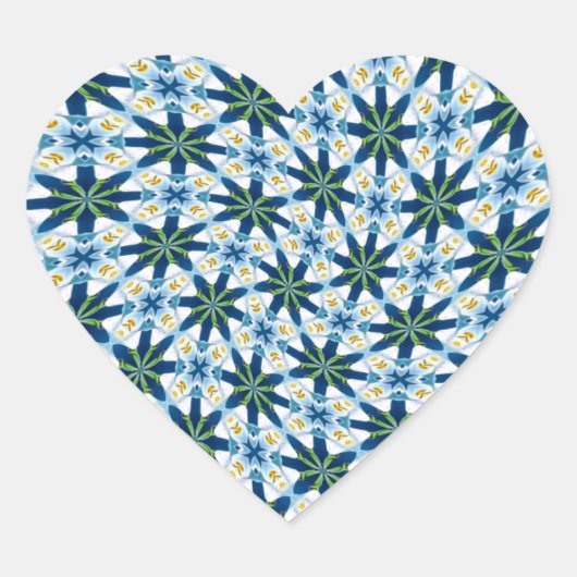 Abstrakte Lily-Blume Herz-Aufkleber (Vorderseite)