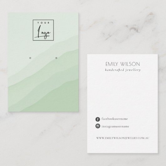 Abstrakte Lime Green Stud Wave Logodarstellung Visitenkarte (Vorne/Hinten)