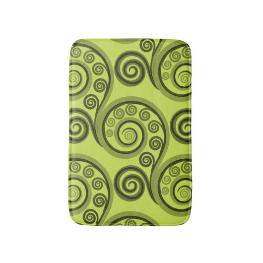 Abstrakte Limon-grüne Fern-Blätter Bath Mat Badematte (Vorderseite Vertikal)