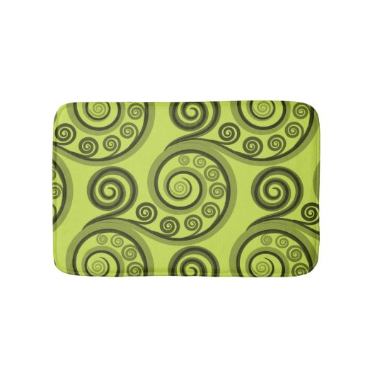 Abstrakte Limon-grüne Fern-Blätter Bath Mat Badematte (Vorderseite)