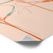 Abstrakte Line Art Blume Poster (Ecke)