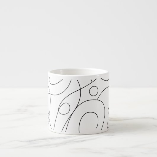 Abstrakte Line Art Espresso Tasse (Vorderseite)