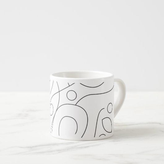 Abstrakte Line Art Espresso Tasse (Vorderseite Rechts)
