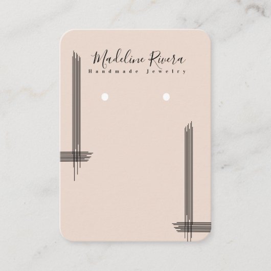 Abstrakte Lines Artisan Earring Display Cards Telefonnummerkarte (Vorderseite)