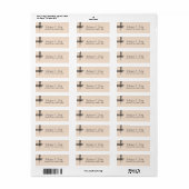 Abstrakte Lines Tan Wedding Label (Vorne)