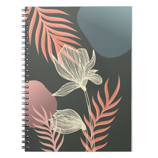 Abstrakte Linie Art Blume Design - Elegante Mi Notizblock (Vorderseite)