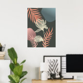 Abstrakte Linie Art Blume Design - Elegante Mi Poster (Heimbüro)