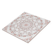 Abstrakte Linie Art Mandala in Braun & Peach Tones Fliese (Seite)
