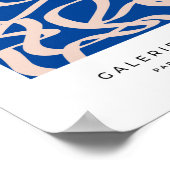 Abstrakte Linie Blau Poster (Ecke)