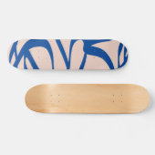 Abstrakte Linie Blau und Beige Skateboard (Horizontal)